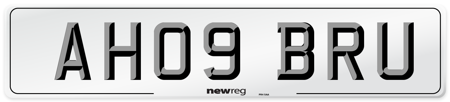 AH09 BRU Number Plate from New Reg